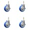 Service Caster 5 Inch 316SS Blue Polyurethane Swivel 3/8 Inch Threaded Stem Caster Set Brake SS316TS20S514-PPUB-BLUE-TLB-381615-4 - alternate 4